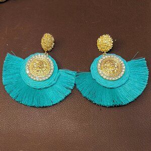 Bohemian Fan Tassel Statement Earrings